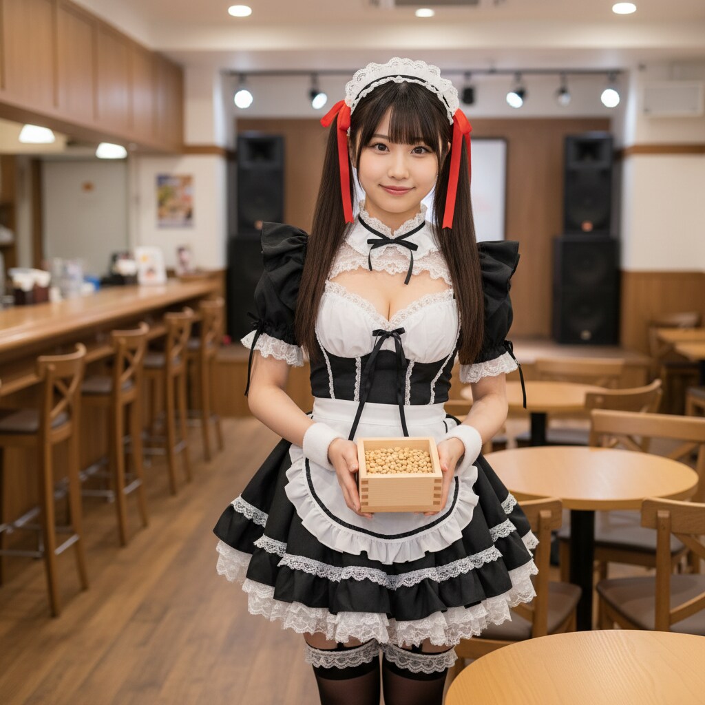 黒ツイさん。メイド。節分。2月3日
