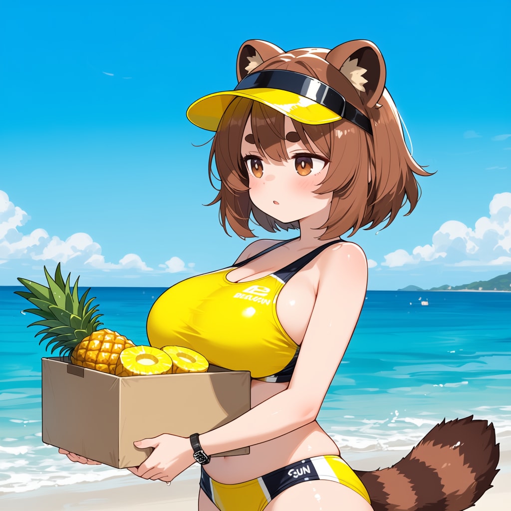 パイナップル準備係のタヌキ