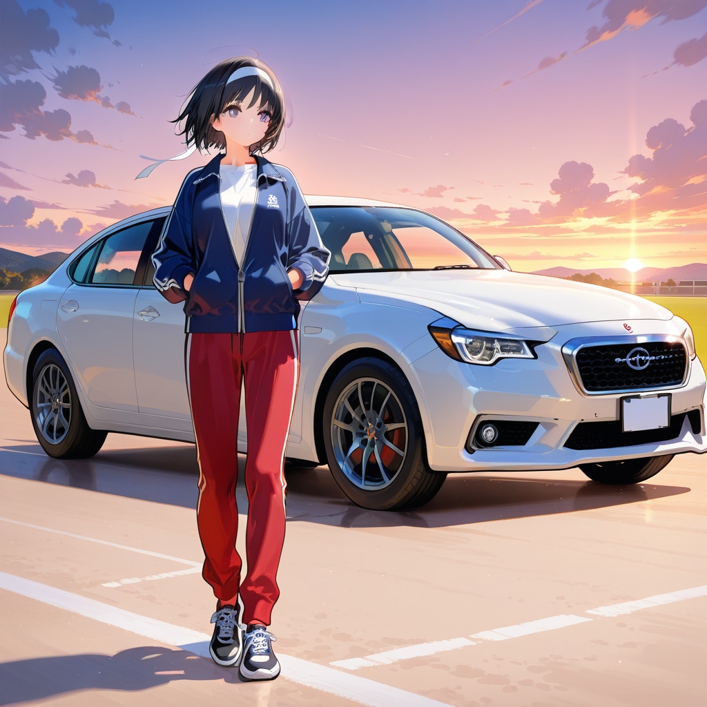 白いセダンと彼女 | の人気AIイラスト・グラビア