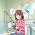 トイレで釣りをする 2枚目
