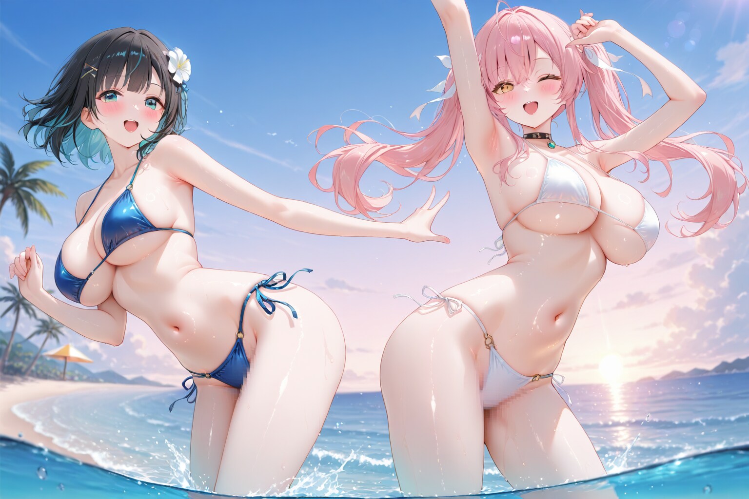 #RECIPE ビキニ水着の美少女２人 試作版