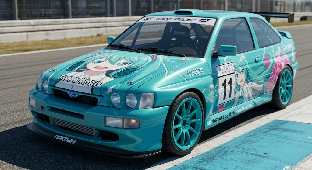 初音ミク痛車フォードエスコートRSコスワース