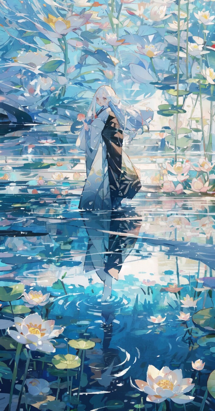 蓮の咲く庭園