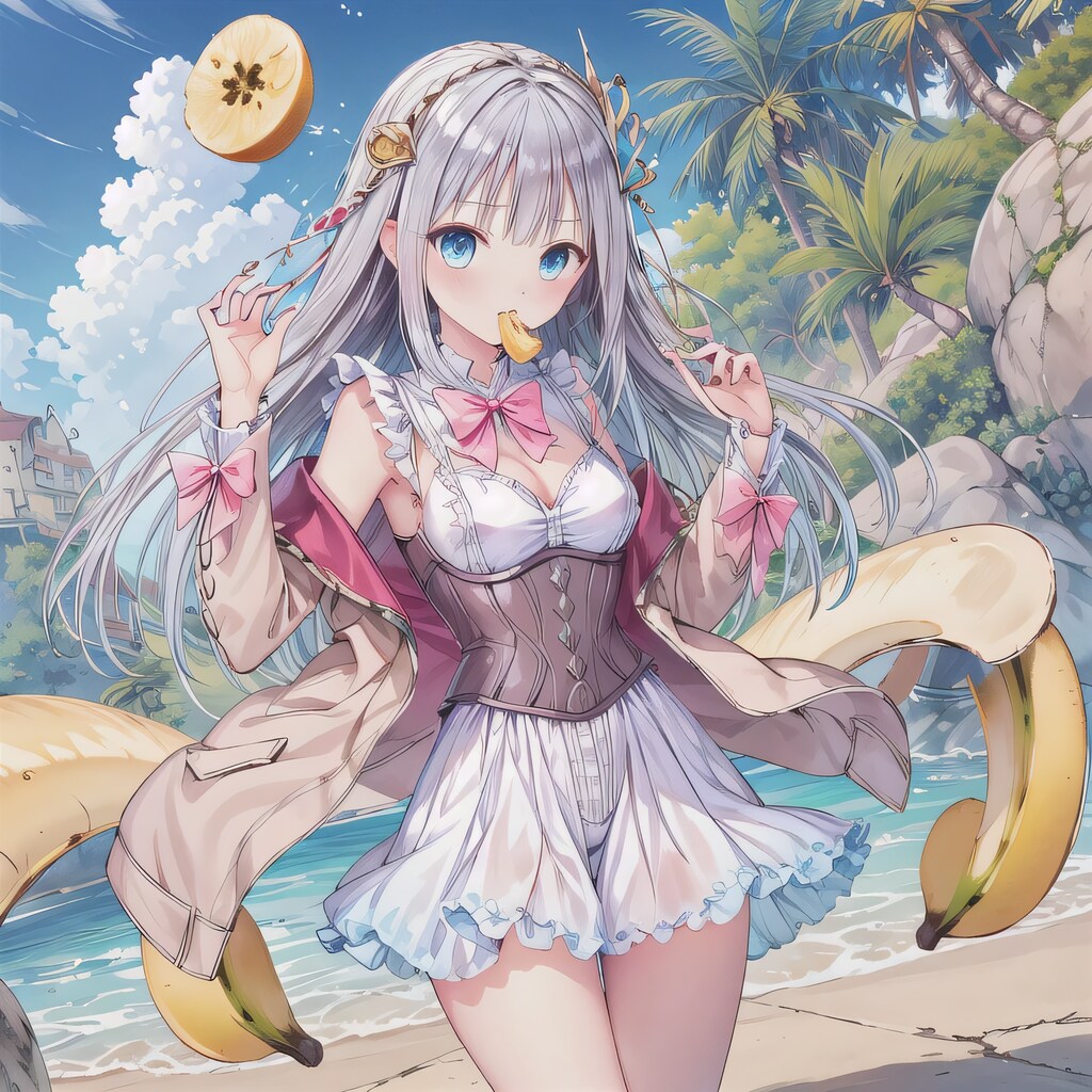 銀髪ロングでバナナの少女３