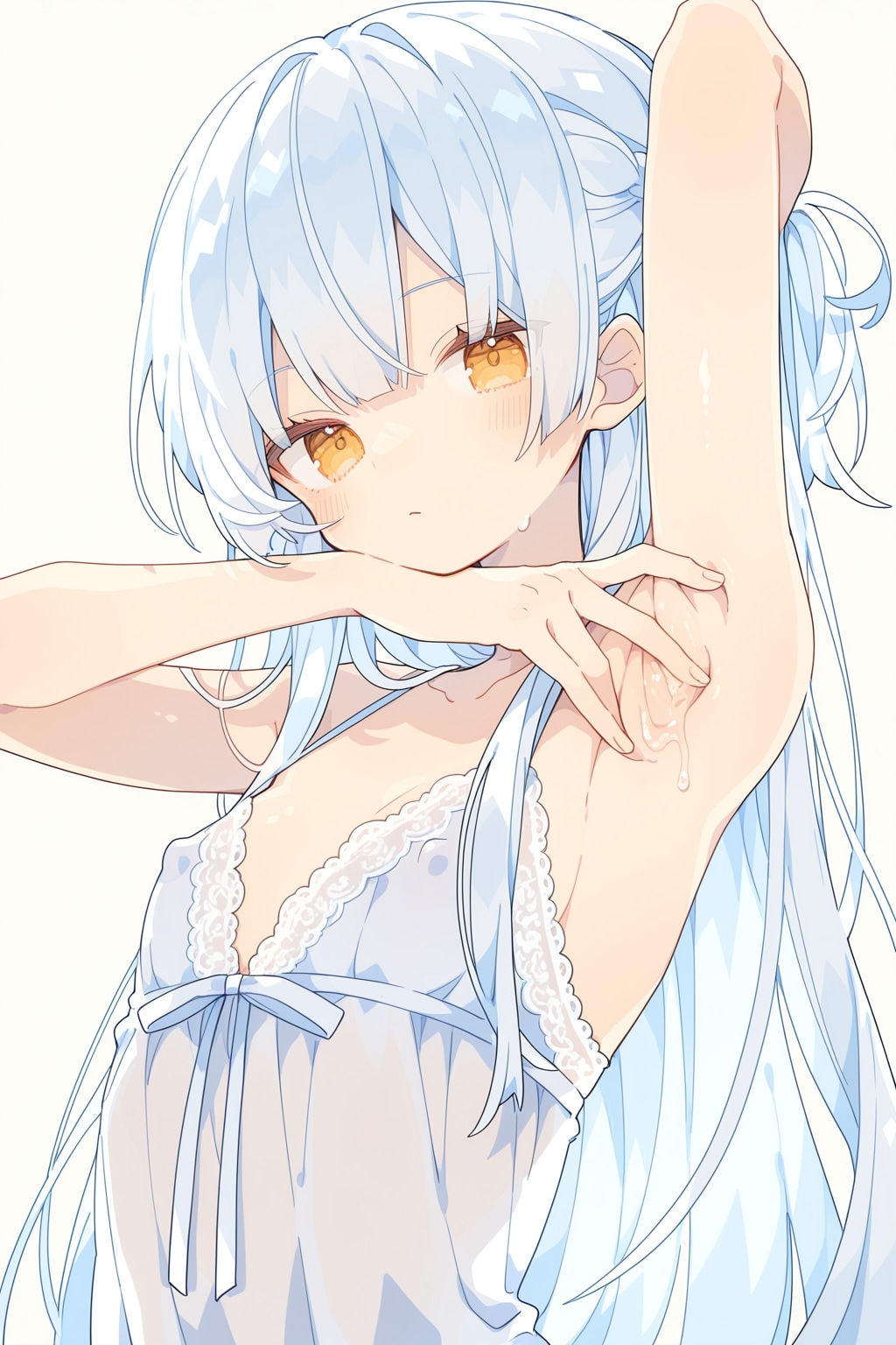脇と erect nipples