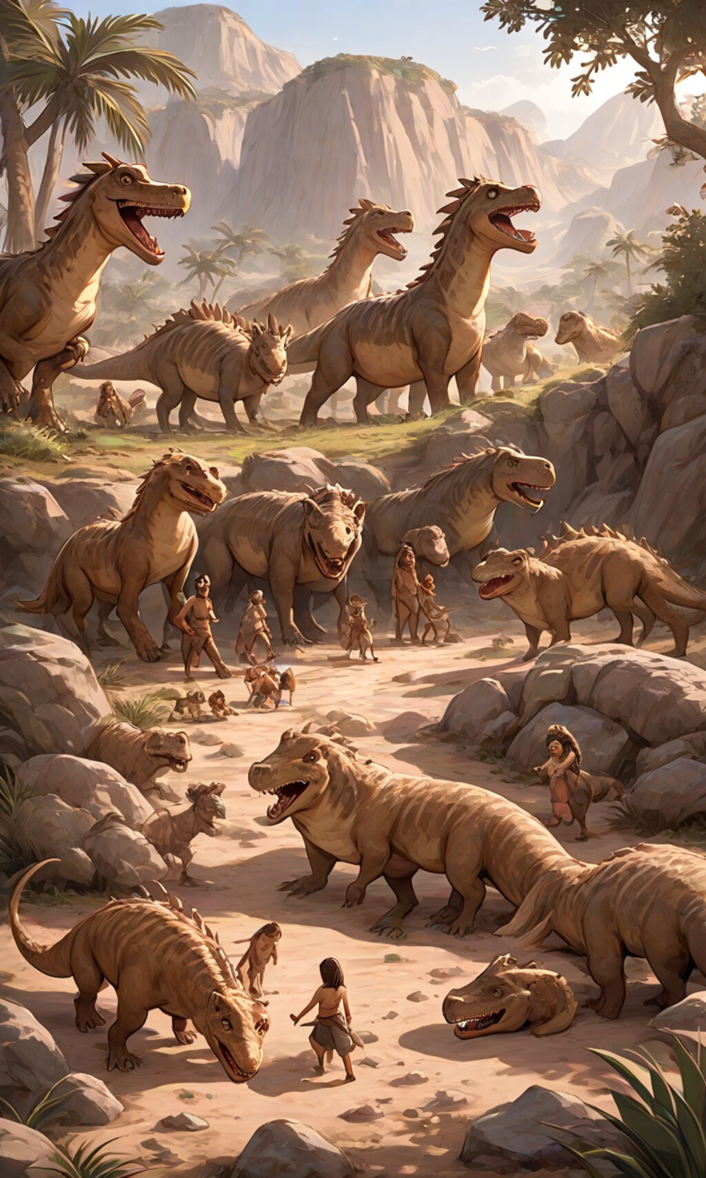 人間と恐竜が共存した世界