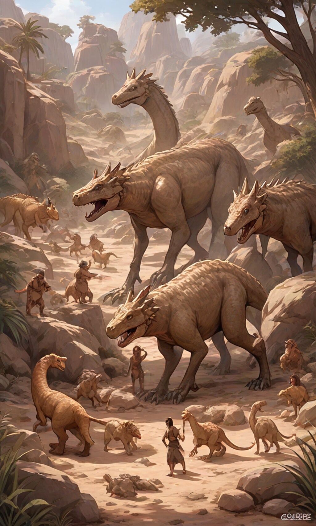 人間と恐竜が共存した世界