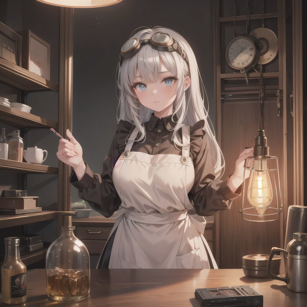 灰髪ロングで工房の少女２