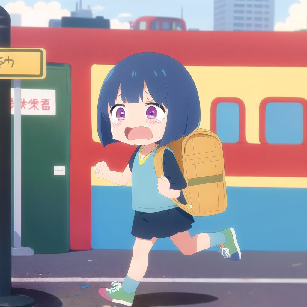 遅刻しそうな青髪ちゃん