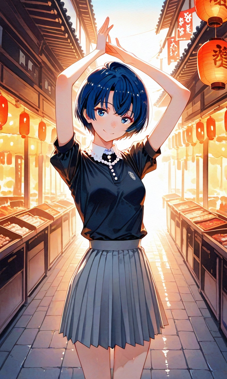 お店を散策柑菜ちゃん | の人気AIイラスト・グラビア