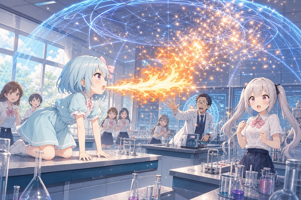 みな子の学校で火吐いてみたよ🔥