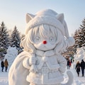 ミミサンタ、雪像と化す 4枚目