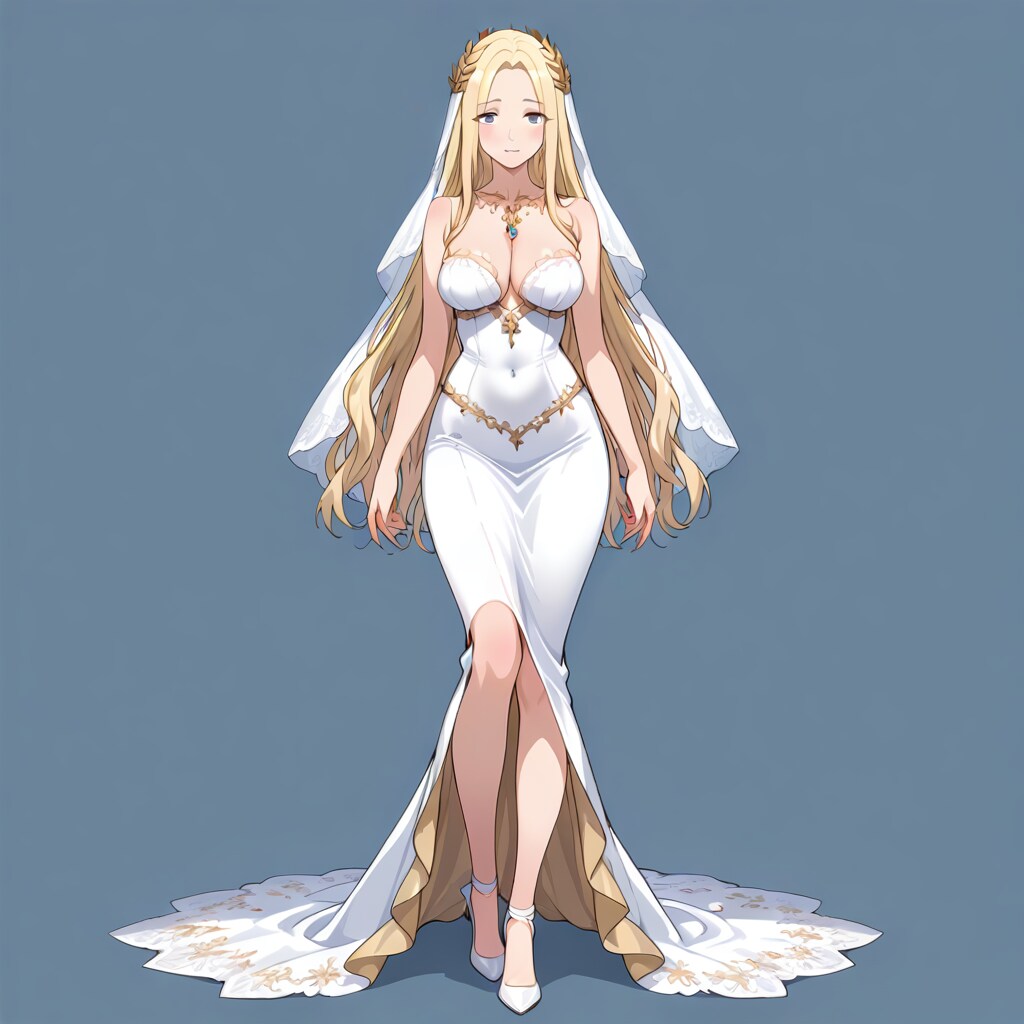 白いシルクのドレス