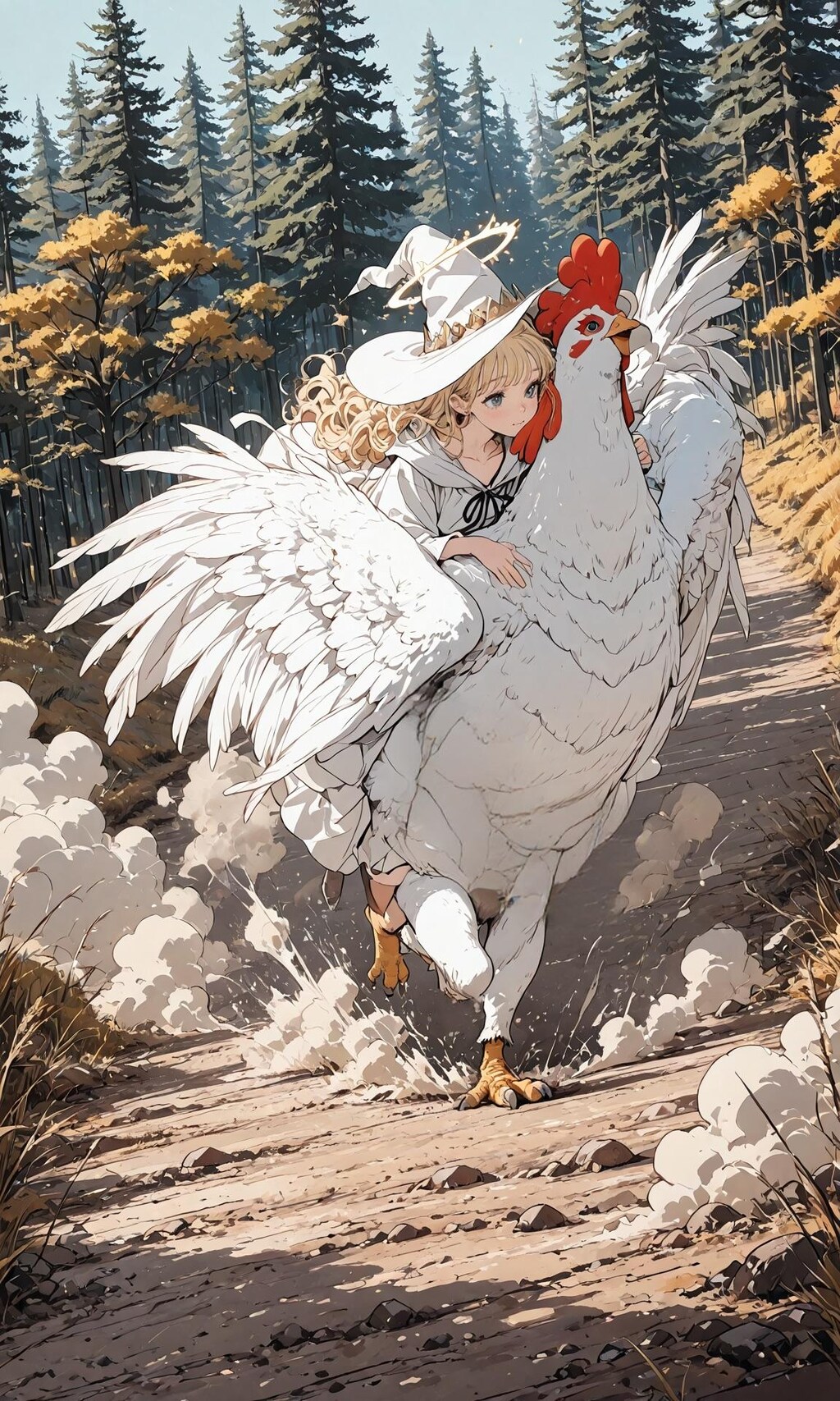 ミラちゃん、大鶏と馴染む