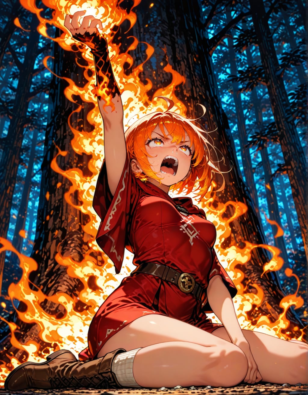 涙と鼻水が止まらない火魔法使いちゃん