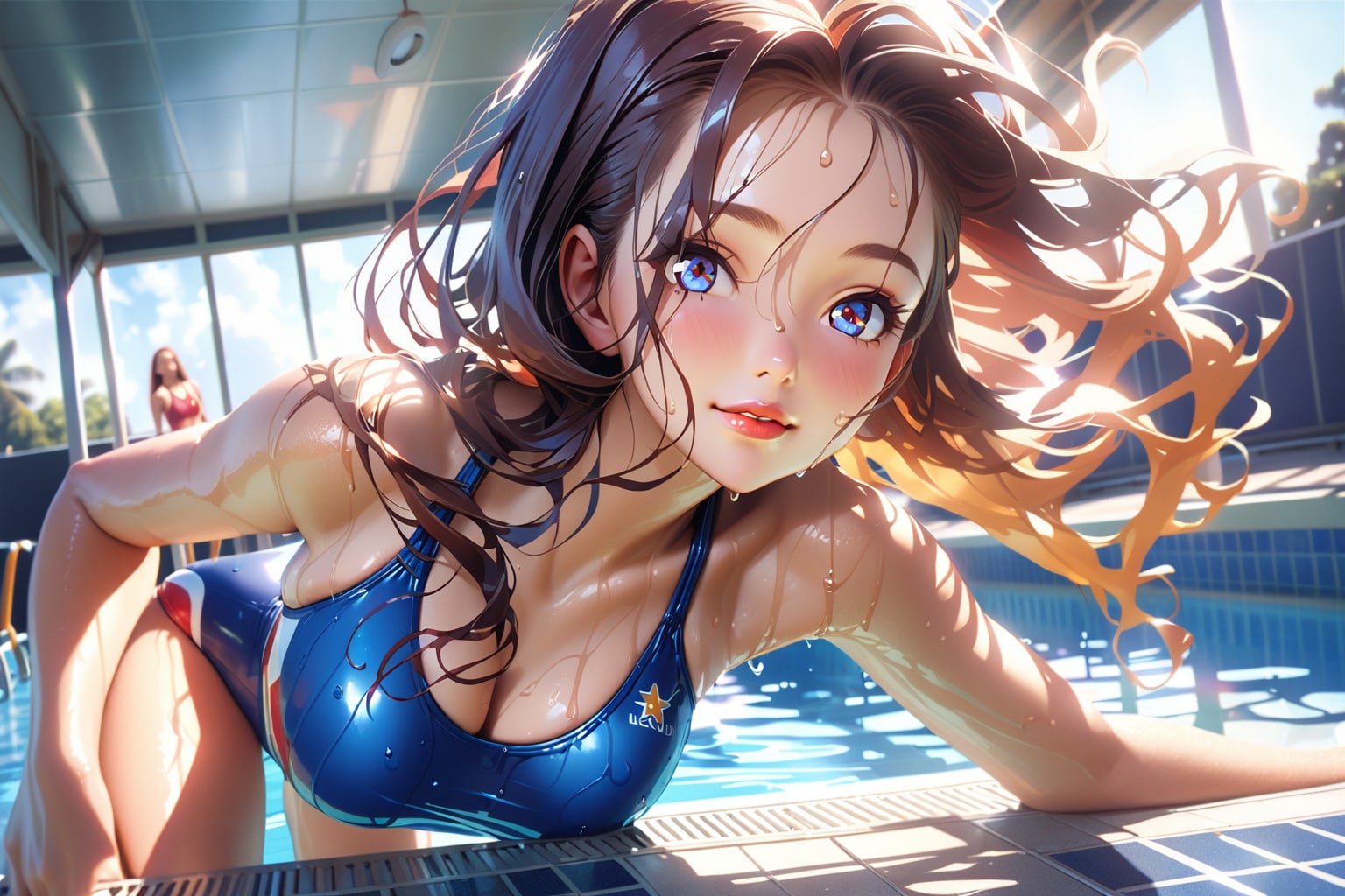 プールとスクール水着
