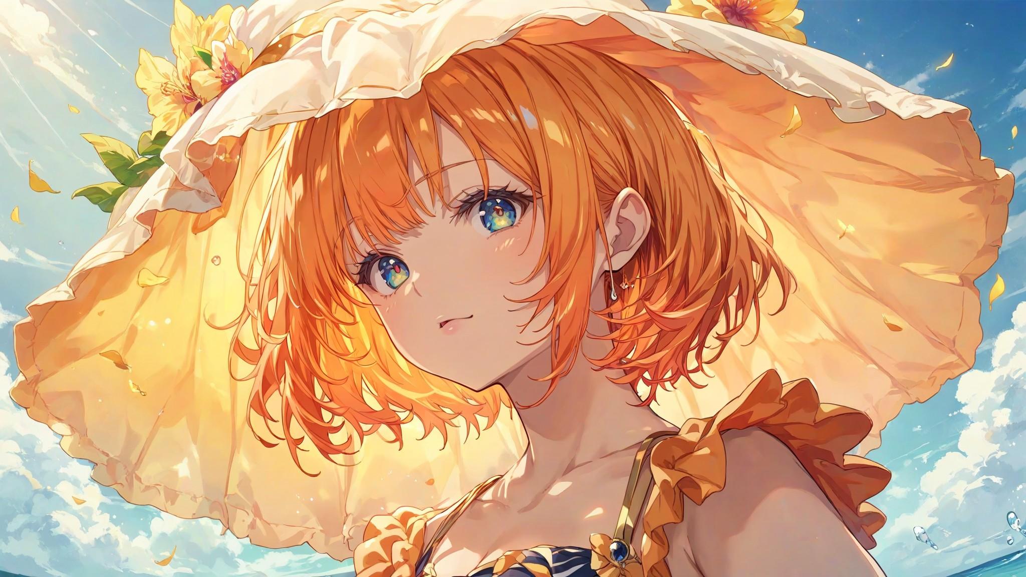 でか帽子の女の子