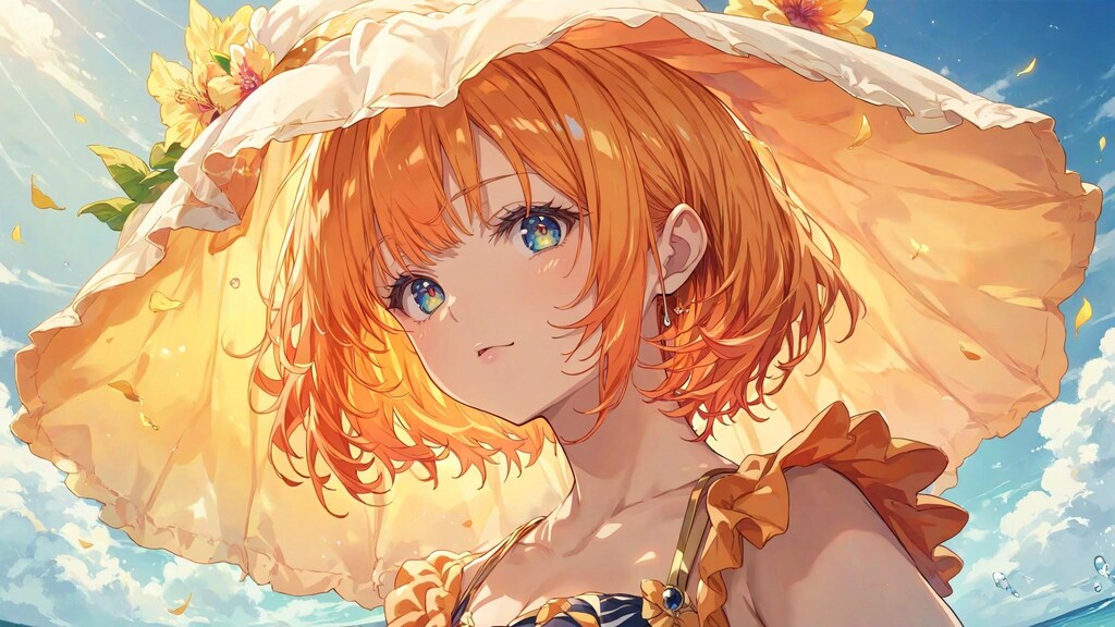 でか帽子の女の子