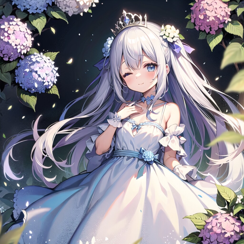 紫陽花の庭と花嫁