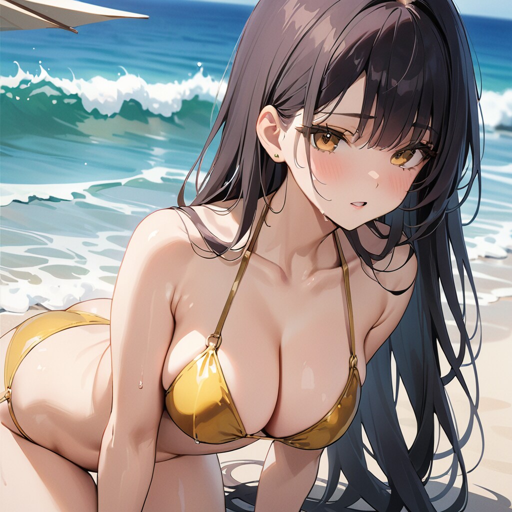 プライベートビーチにて