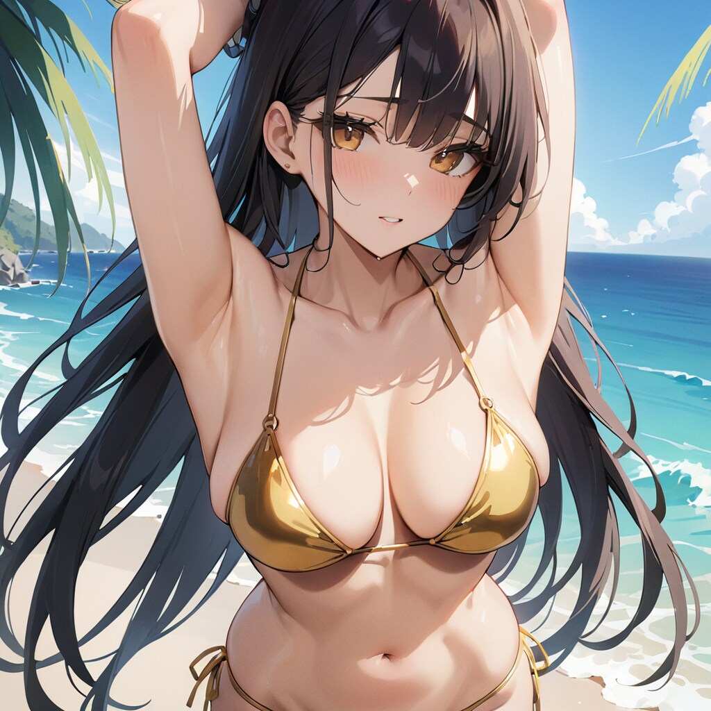 プライベートビーチにて