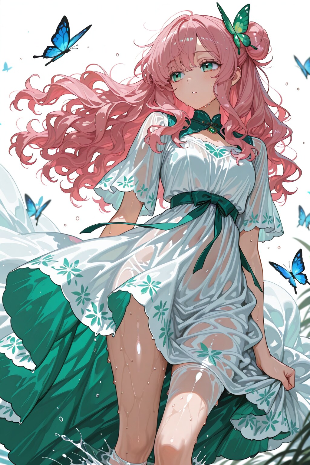 濡れて透けたワンピース | の人気AIイラスト・グラビア