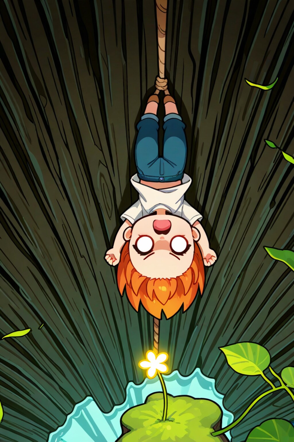 伝説の花を狙う白目ちゃん