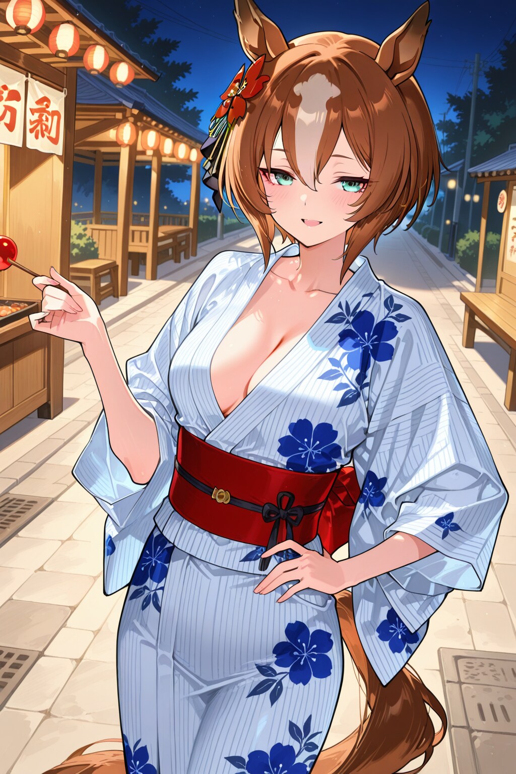 屋台を見回る