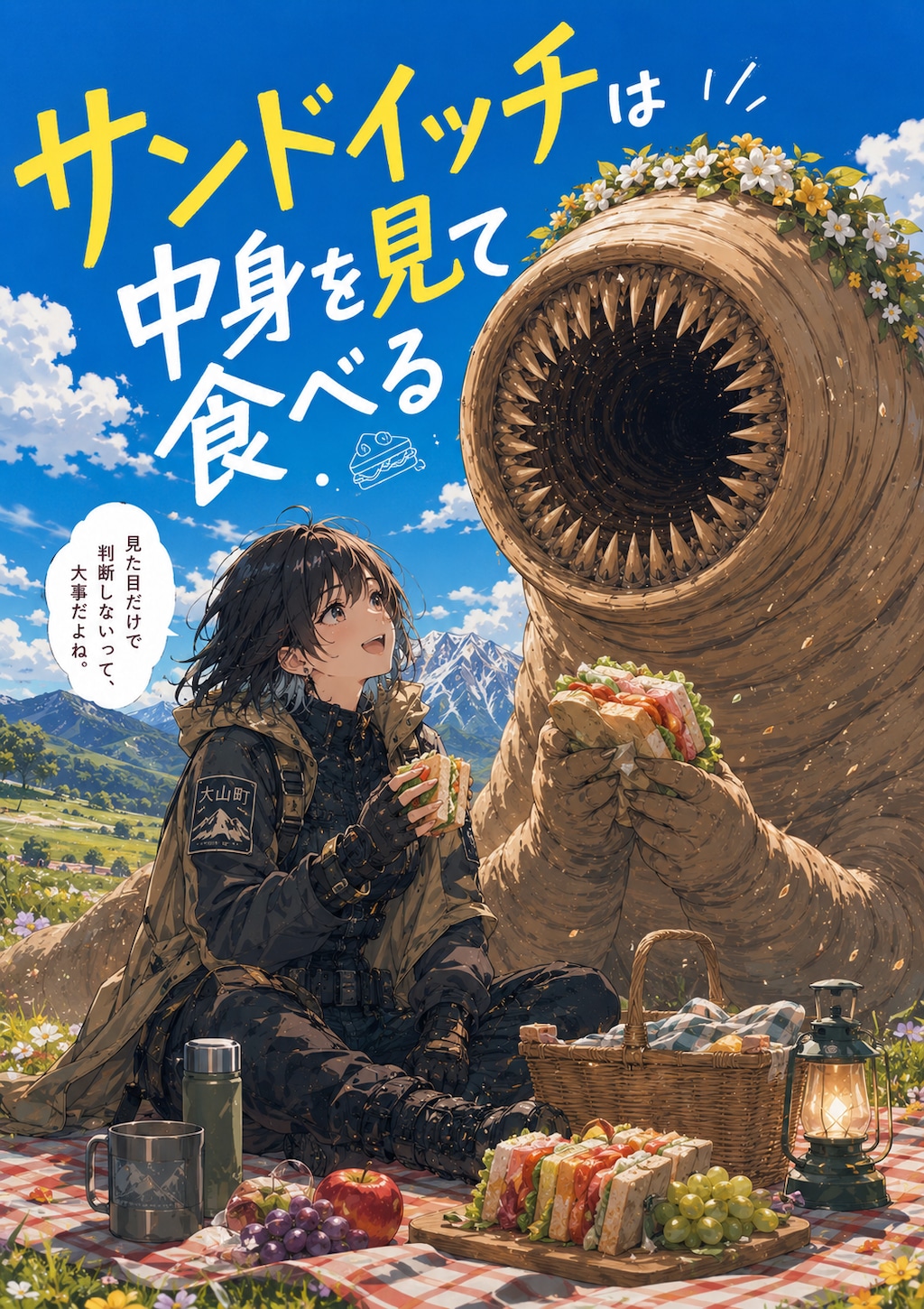 サンドイッチは中身を見て食べる