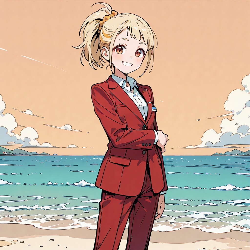 海とスーツとポニーテール