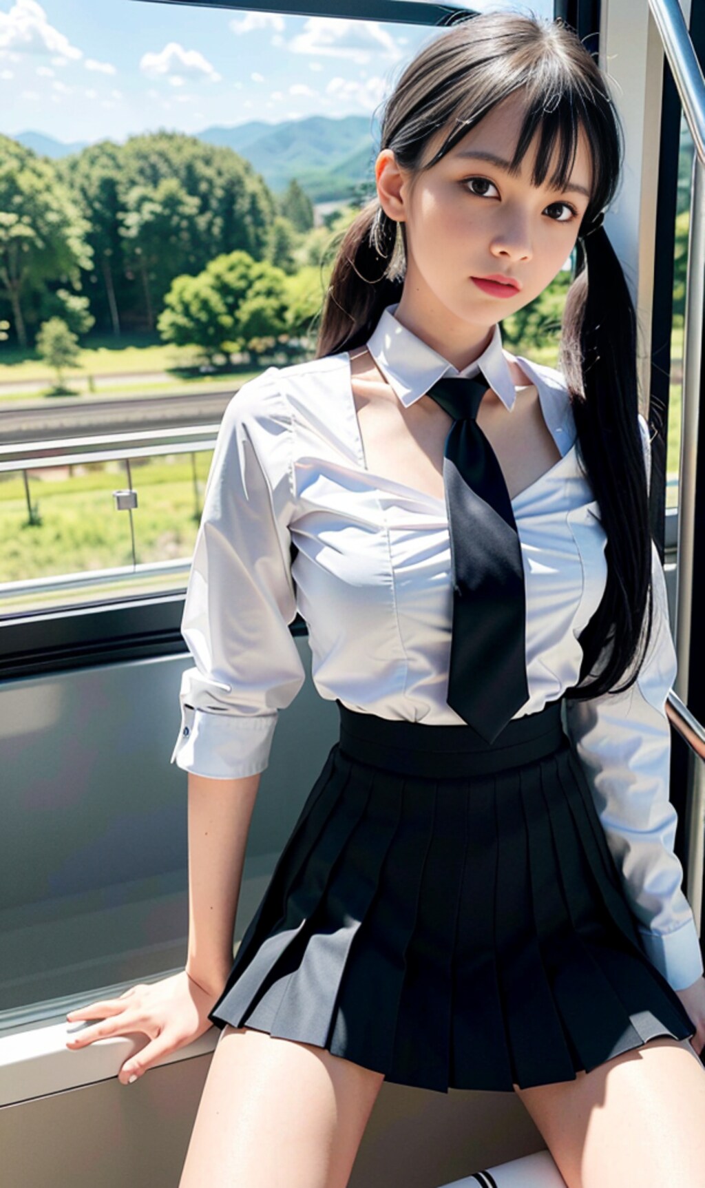 はっ？！こんなとこで見せるわけないじゃん、電車だよ、バカなの？