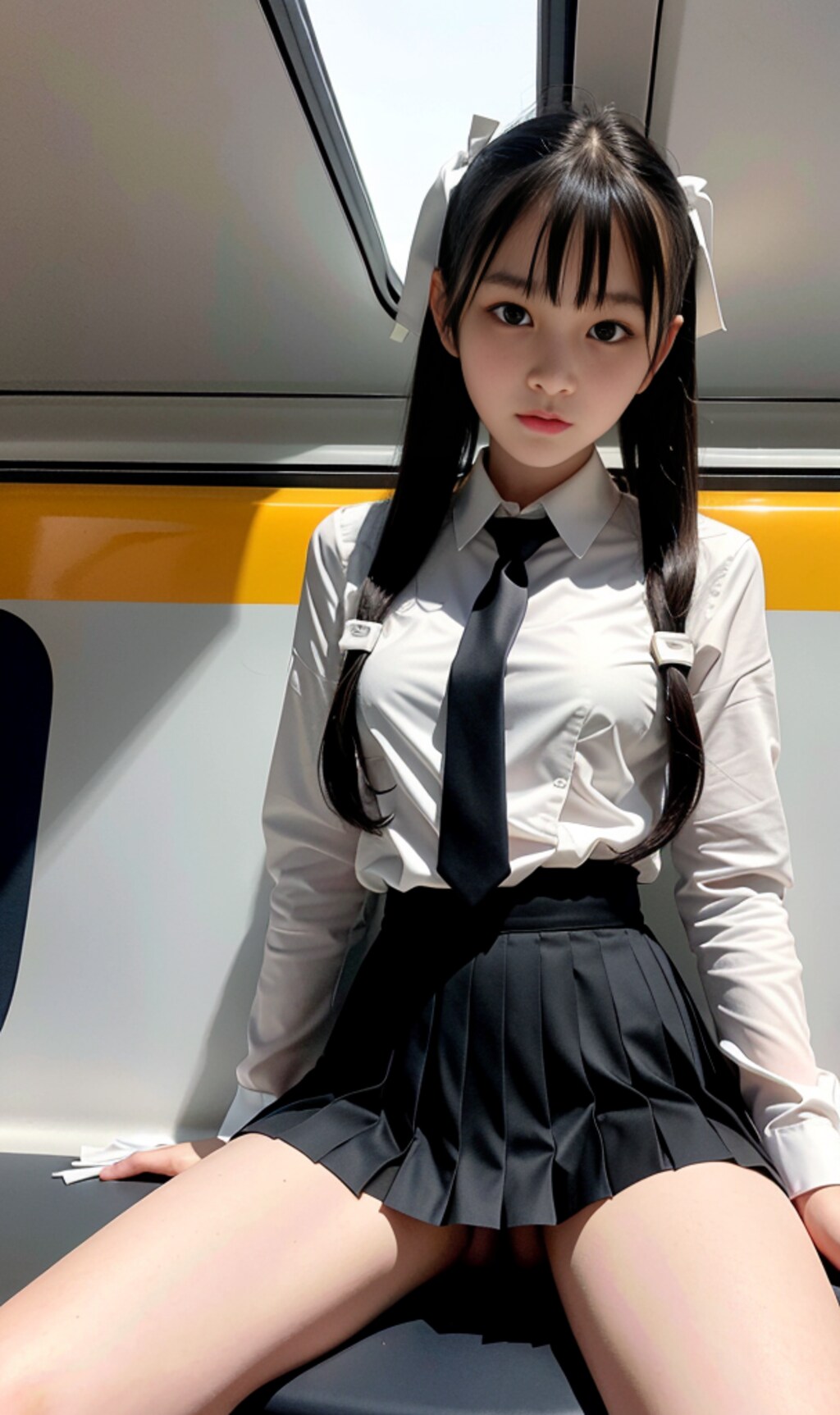 はっ？！こんなとこで見せるわけないじゃん、電車だよ、バカなの？