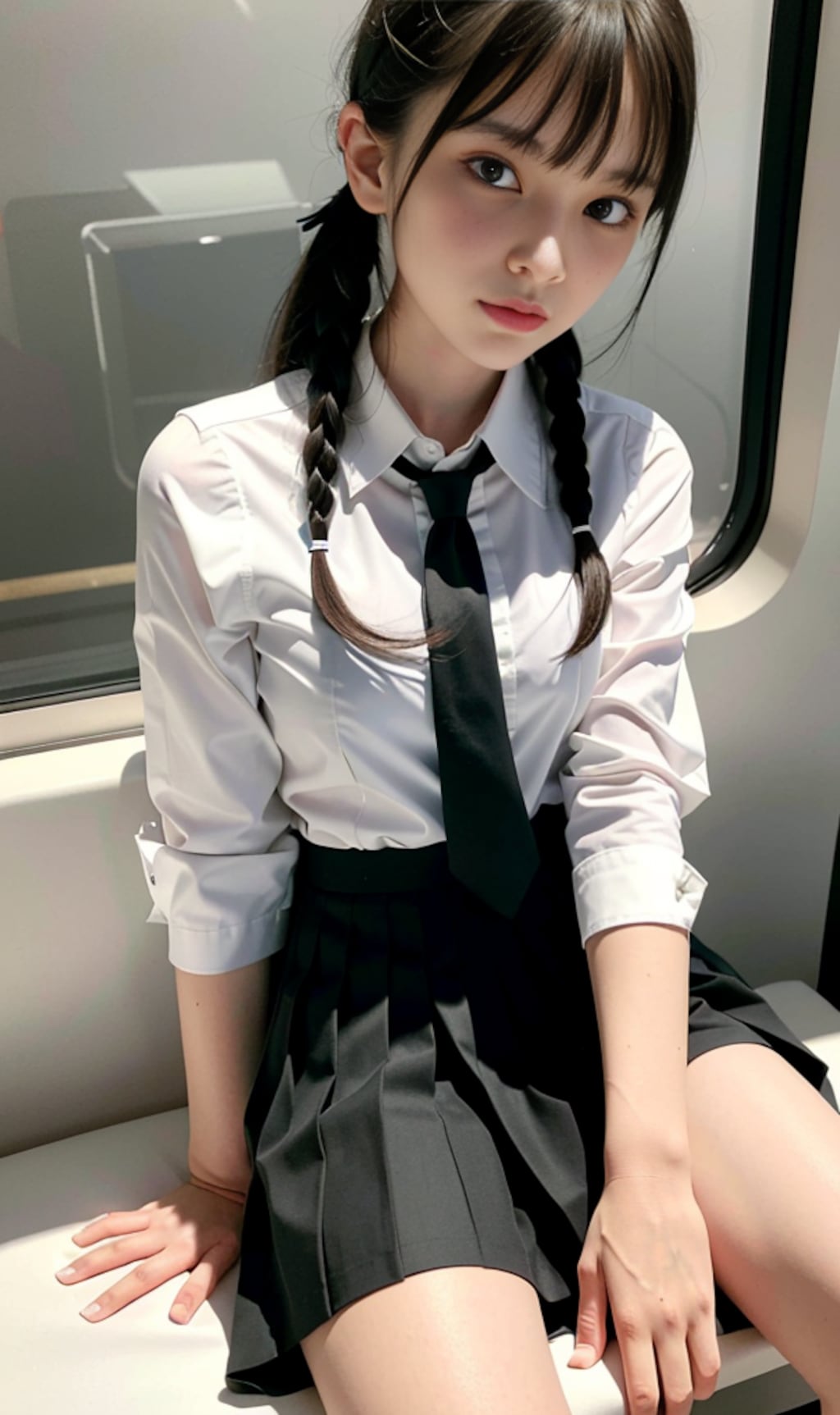 はっ？！こんなとこで見せるわけないじゃん、電車だよ、バカなの？
