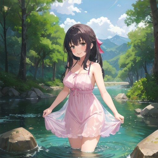 ピンクのワンピース