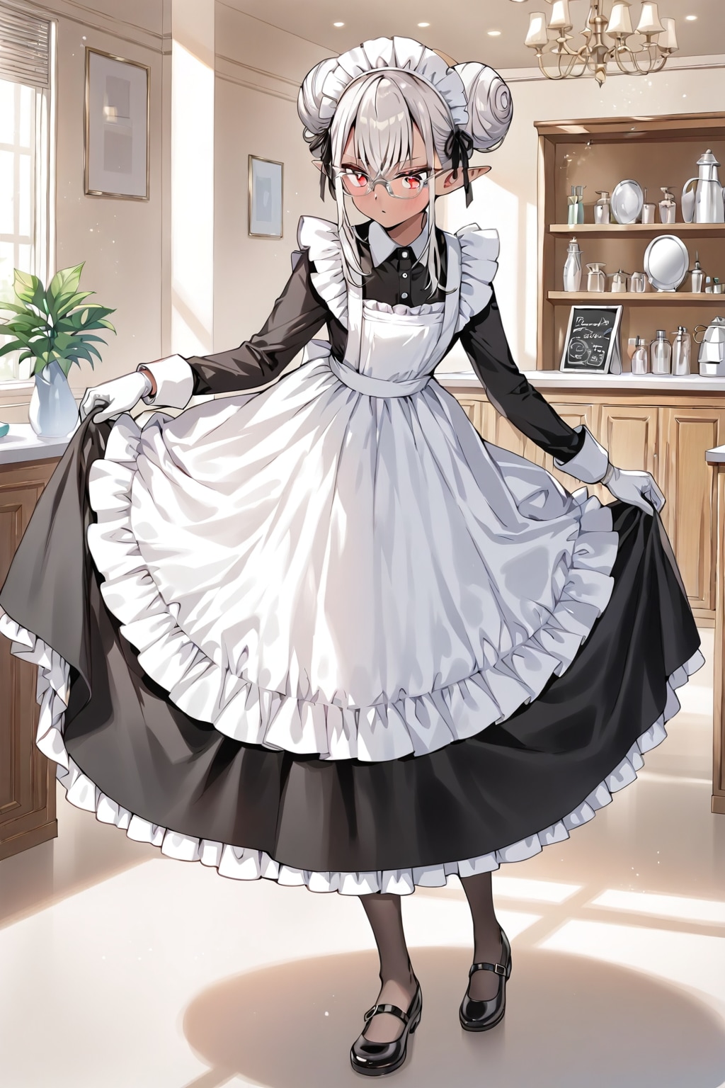 ダークエルフのメイドさん | の人気AIイラスト・グラビア