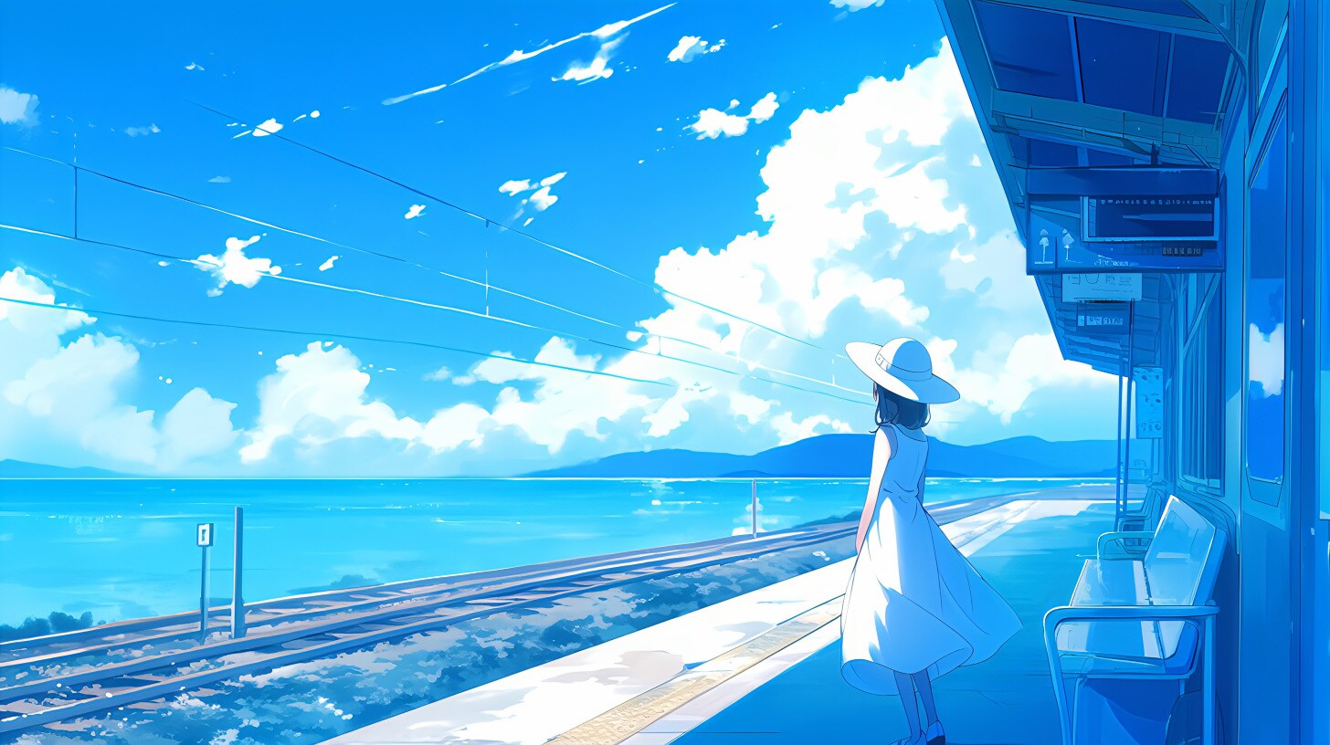 駅のホームと君 | の人気AIイラスト・グラビア