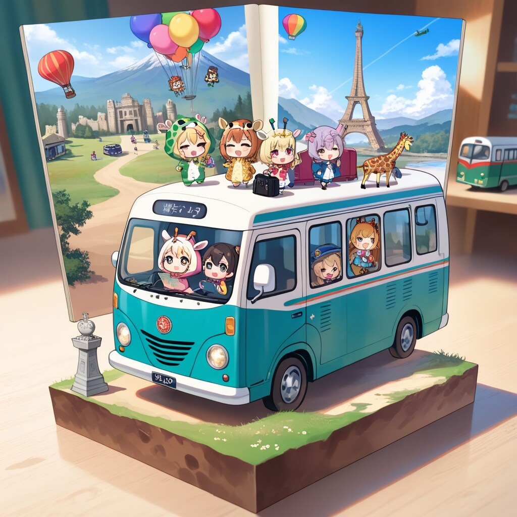 旅の日のキリン着ぐるみちび子ちゃん