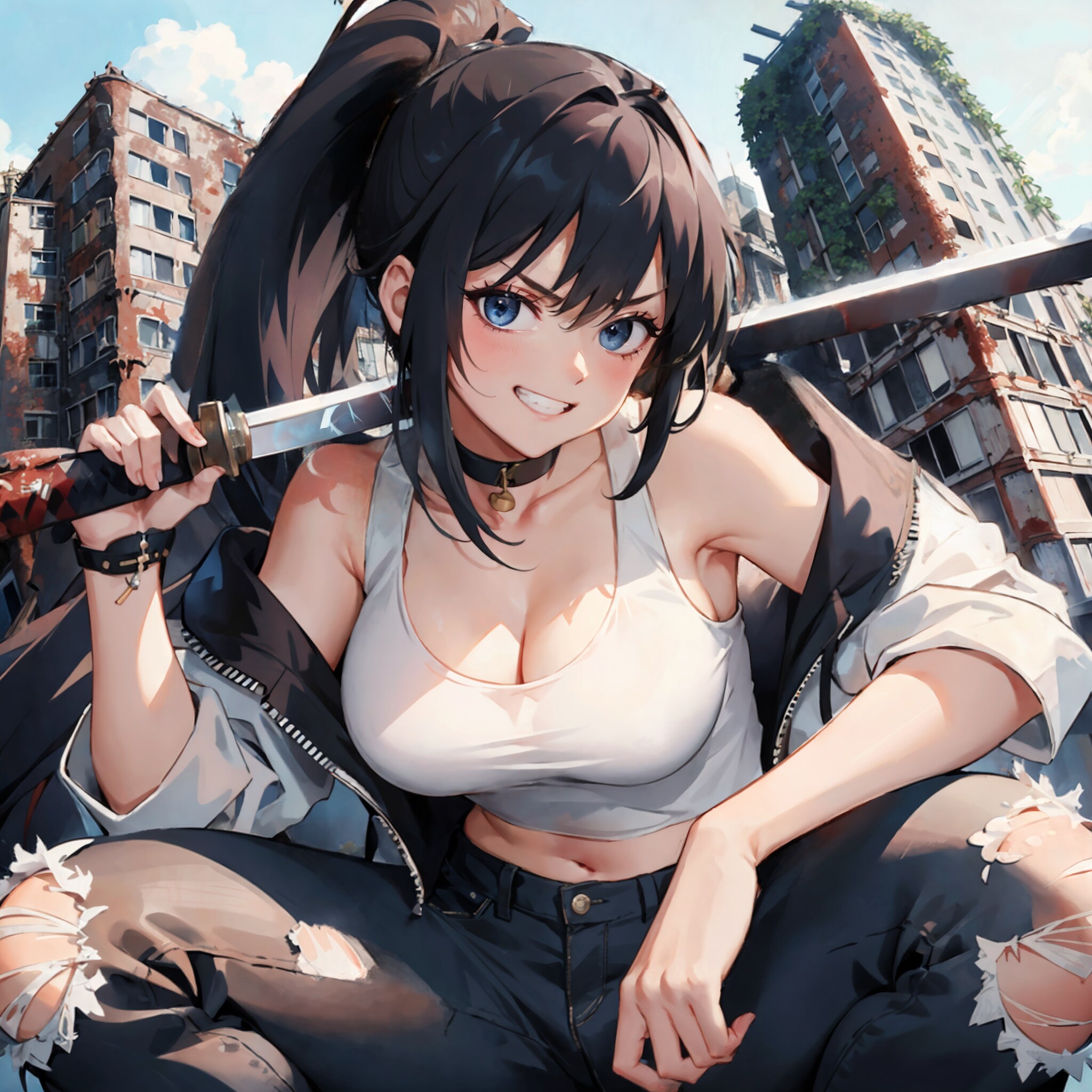 退廃世界の頼れる姉御 | の人気AIイラスト・グラビア