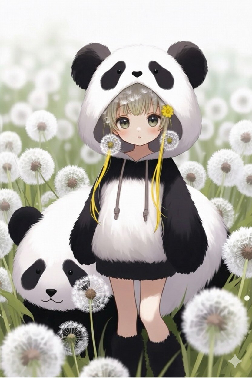 たんぽぽパンダ娘 | の人気AIイラスト・グラビア