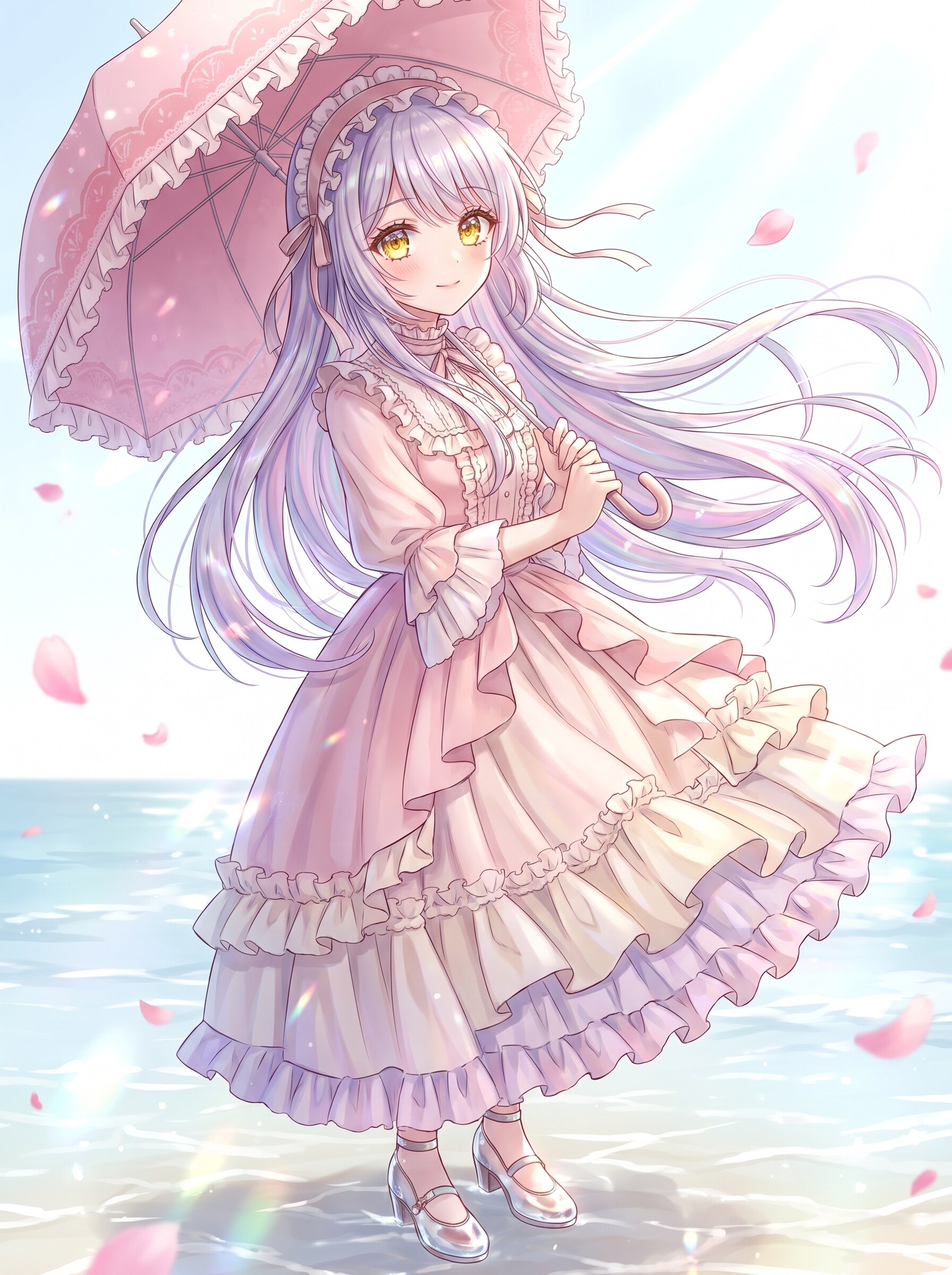海光に舞う薔薇傘 | の人気AIイラスト・グラビア