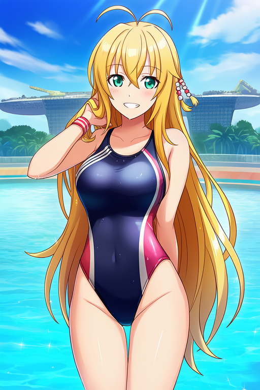 弦巻マキの競泳水着姿