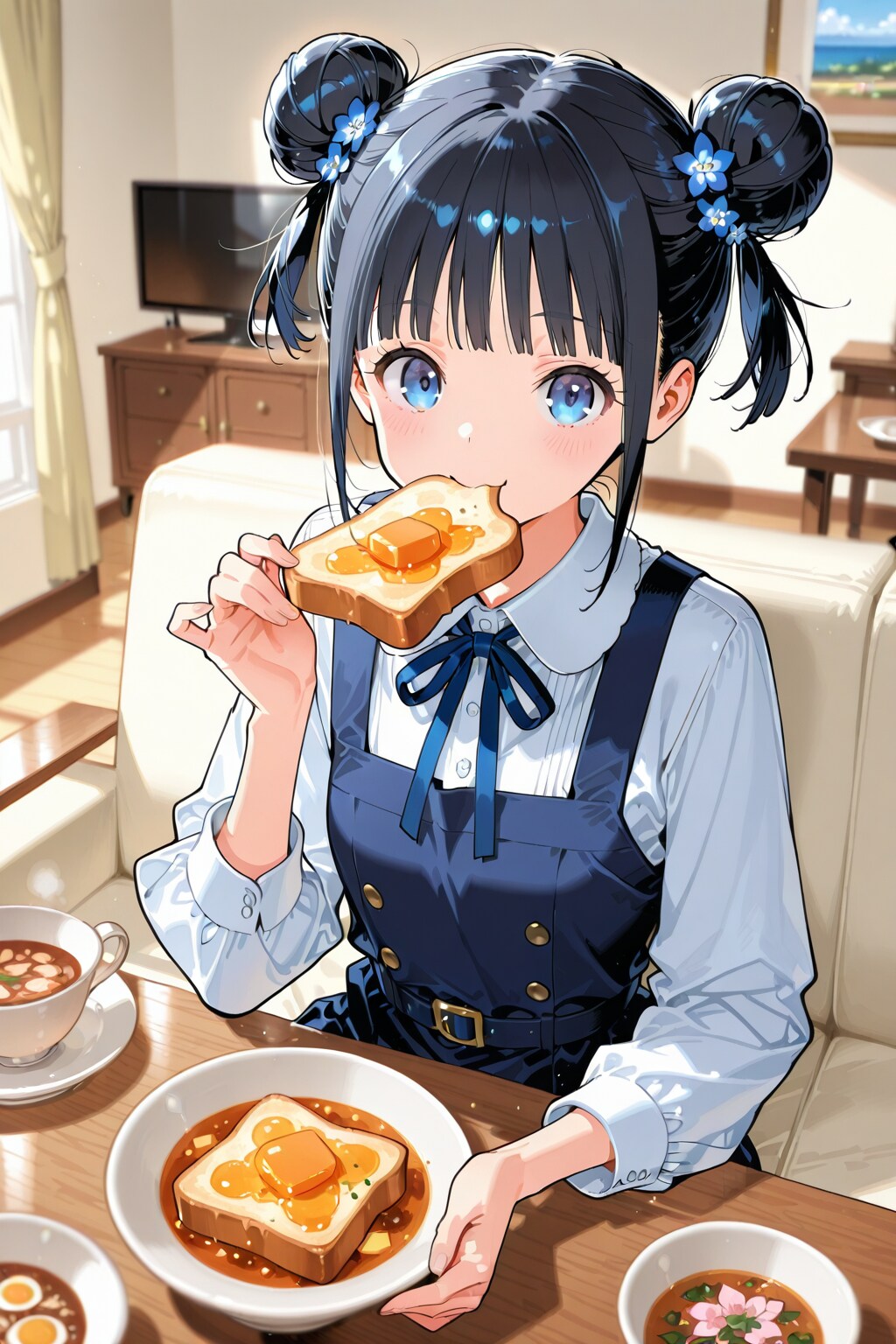 おだんごちゃん🍡✨と朝ごはん🍚✨　2/24 | の人気AIイラスト・グラビア