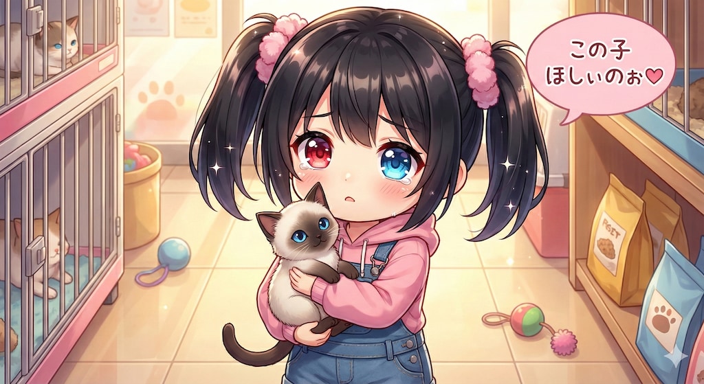 アケちゃん ペットショップで💘