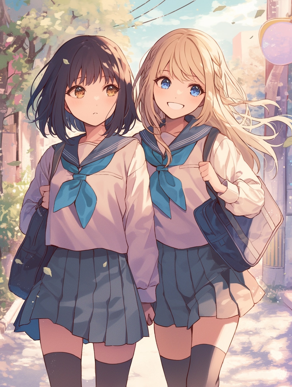 キスしたい二人のJK120 | の人気AIイラスト・グラビア