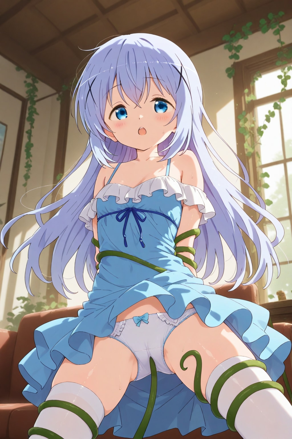 蔓に捕まるチノちゃん