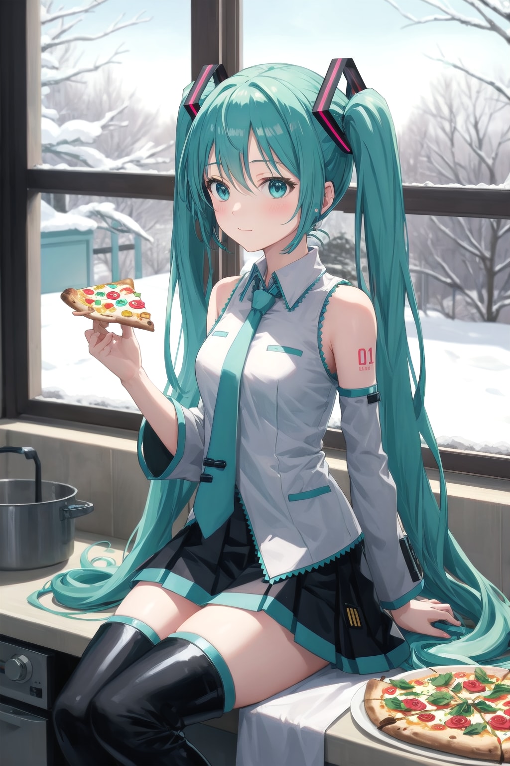 ❄️ピザを作るミクさん