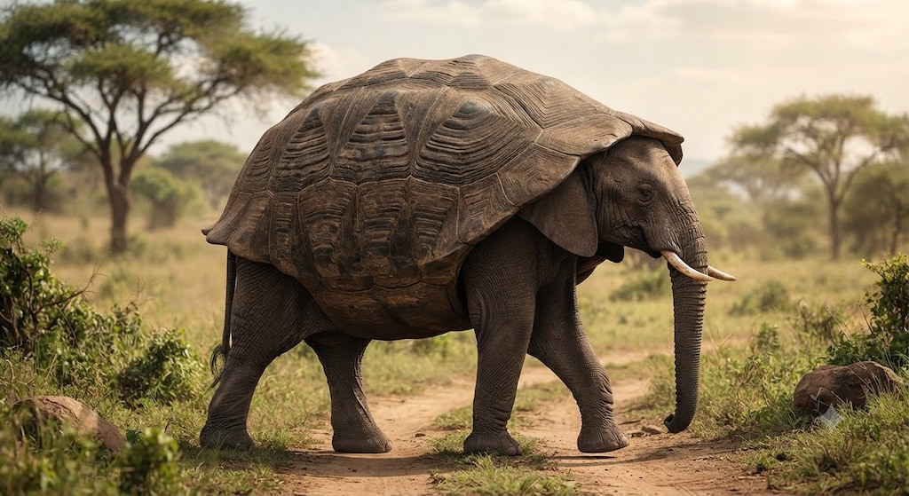 象🐘＋亀🐢