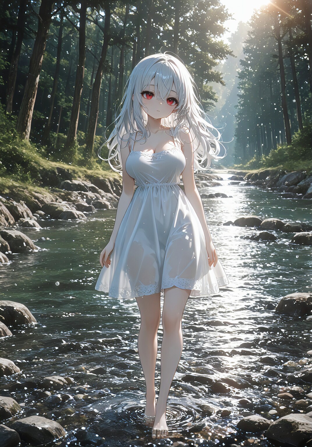 清流に佇む白の姫