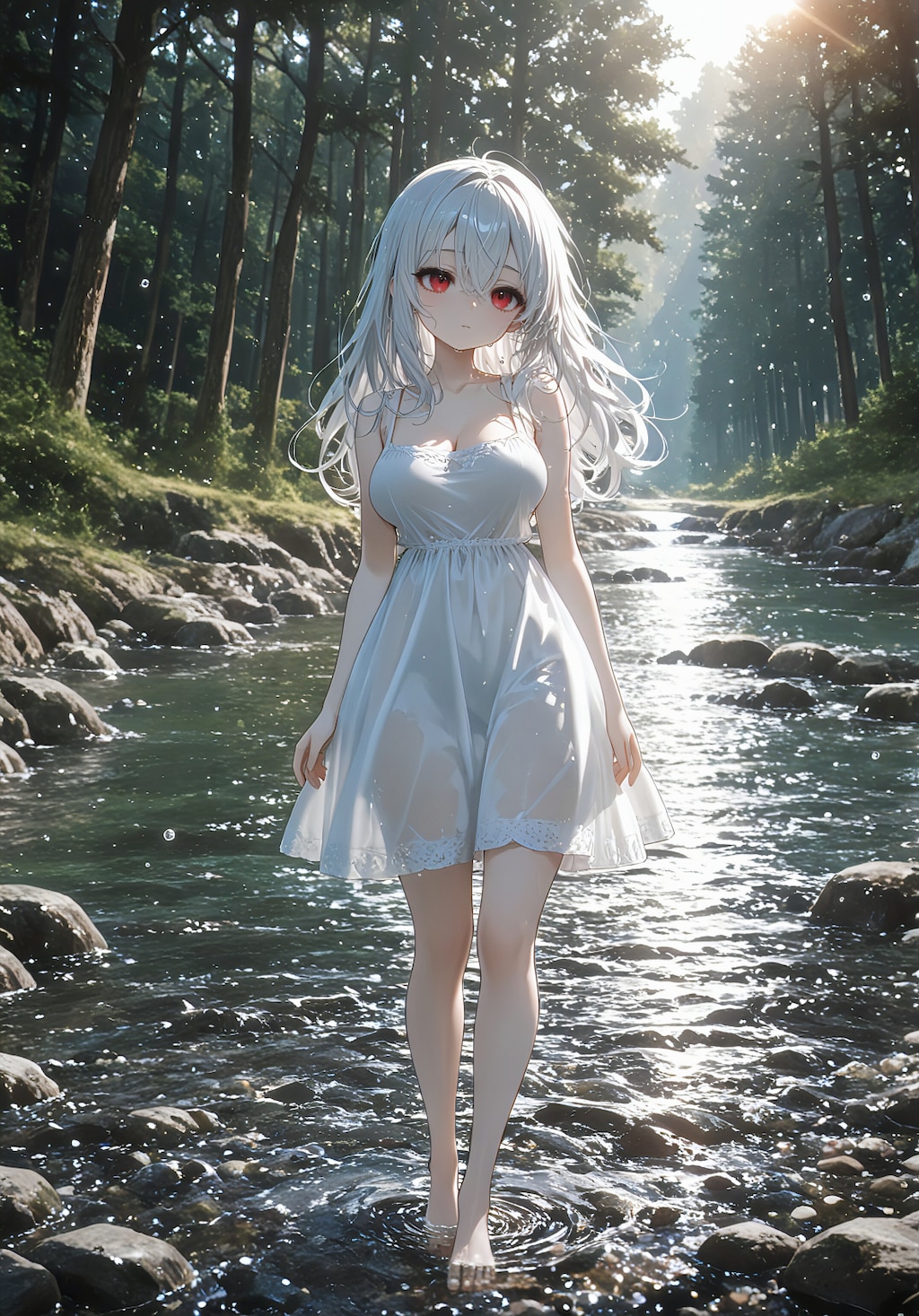 清流に佇む白の姫