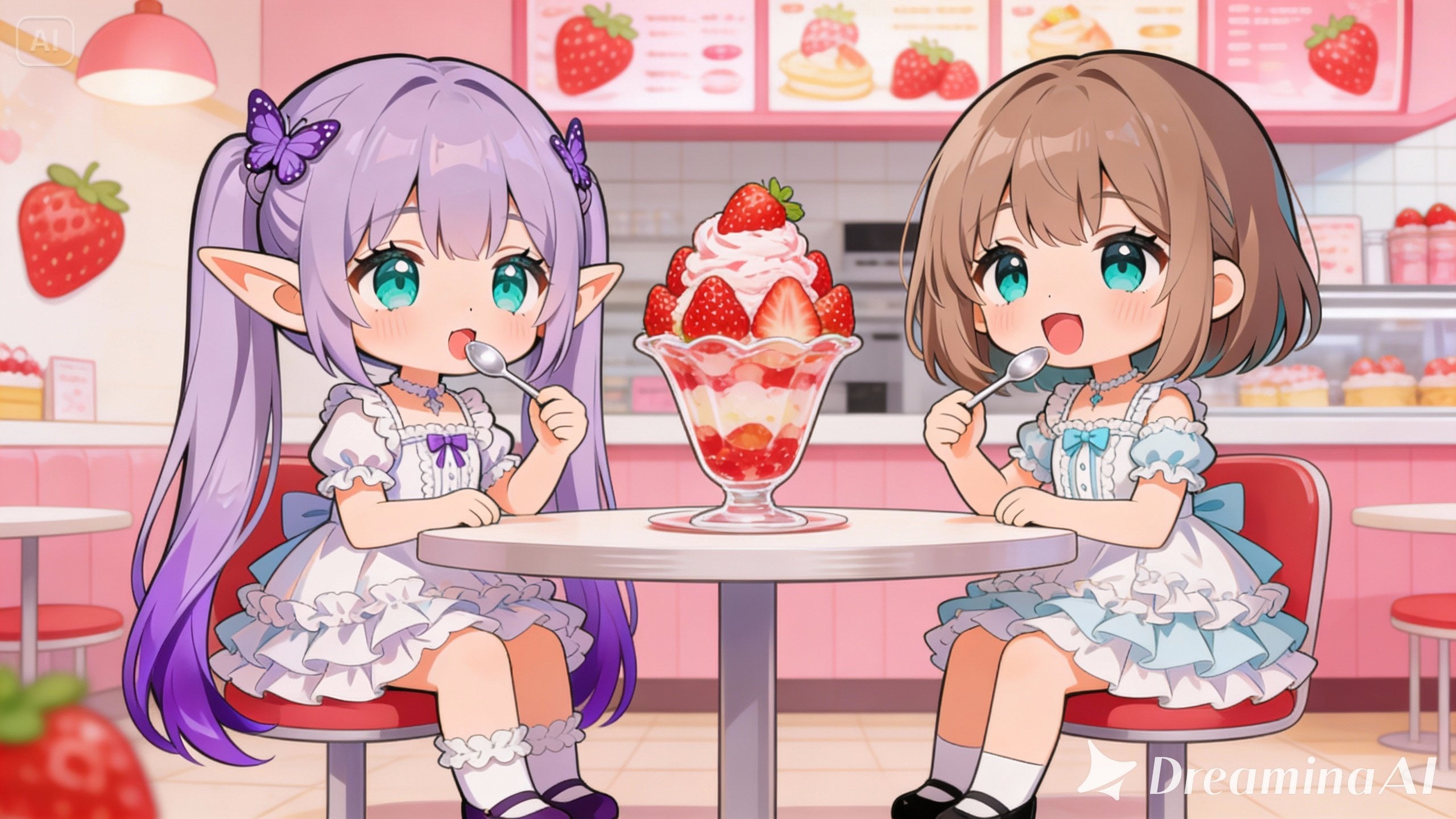 いちごパフェ食べたい | の人気AIイラスト・グラビア